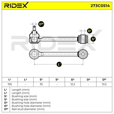 Control Arm RIDEX 273C0514 273C0514 - photo 4