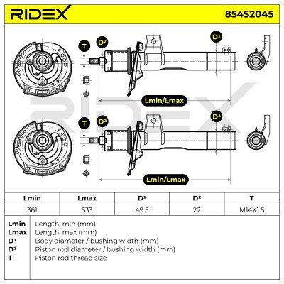 Shock Absorber RIDEX 854S2045 854S2045 - photo 5