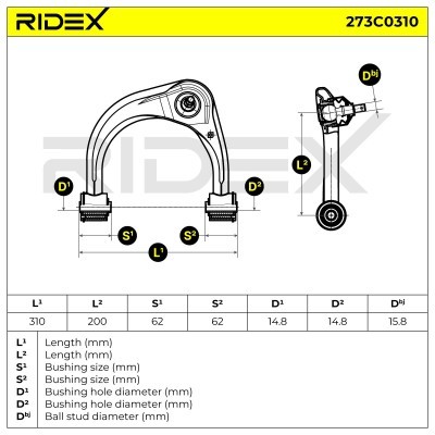 Control Arm RIDEX 273C0310 273C0310 - photo 5