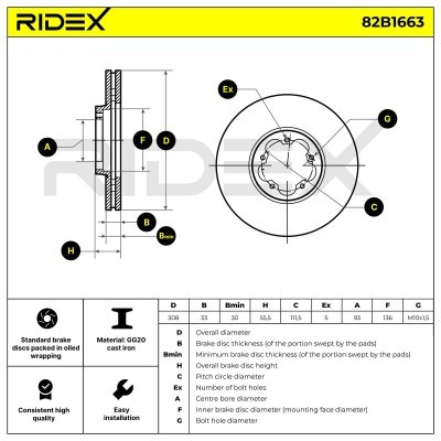 Brake Disc RIDEX 82B1663 82B1663 - photo 6
