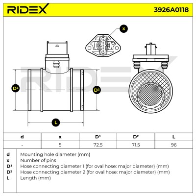 Air Mass Sensor RIDEX 3926A0118 3926A0118 - photo 5
