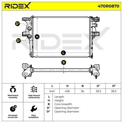 Radiator, Engine Cooling RIDEX 470R0870 470R0870 - photo 8