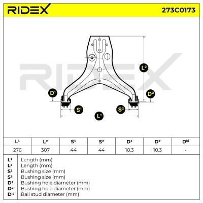 Control Arm RIDEX 273C0173 273C0173 - photo 6