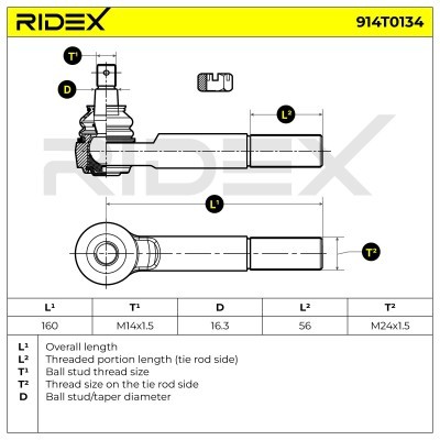 Tie Rod End RIDEX 914T0134 914T0134 - photo 6