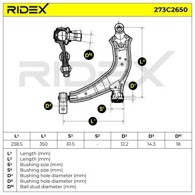Control Arm RIDEX 273C2650 273C2650 - photo 5
