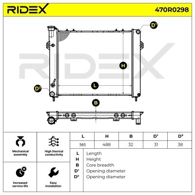 Radiator, Engine Cooling RIDEX 470R0298 470R0298 - photo 5