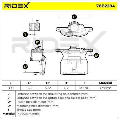 Brake Caliper RIDEX 78B2284 78B2284 - photo 7