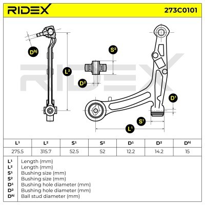 Control Arm RIDEX 273C0101 273C0101 - photo 5