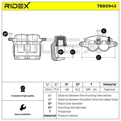 Brake Caliper RIDEX 78B0943 78B0943 - photo 6
