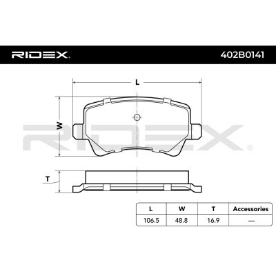 Brake Pads Set RIDEX 402B0141 402B0141 - photo 3