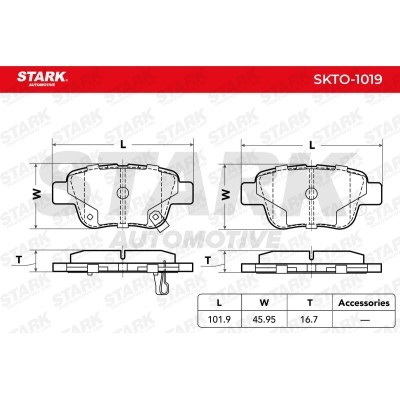 Brake Pads Set Stark SKTO-1019 SKTO-1019 - photo 2