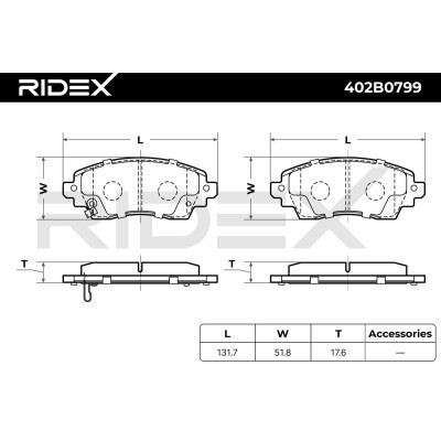 Brake Pads Set RIDEX 402B0799 402B0799 - photo 6