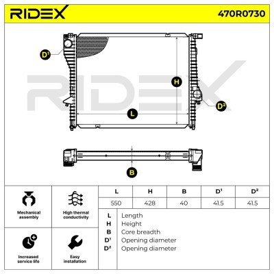 Radiator, Engine Cooling RIDEX 470R0730 470R0730 - photo 8