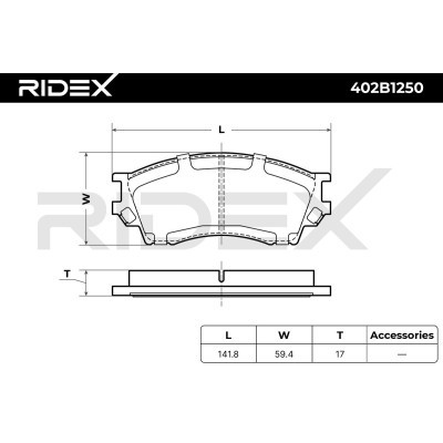 Brake Pads Set RIDEX 402B1250 402B1250 - photo 6