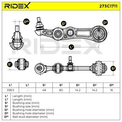 Control Arm RIDEX 273C1711 273C1711 - photo 7