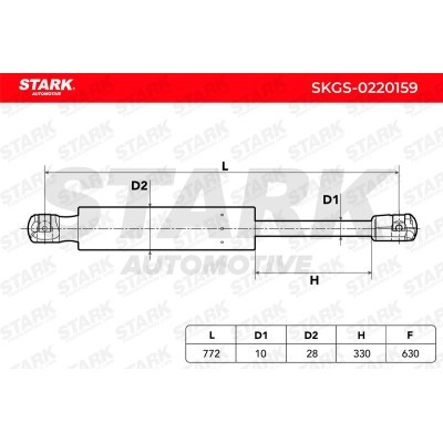 Gas Spring, boot-/cargo area Stark SKGS-0220159 SKGS-0220159 - photo 3