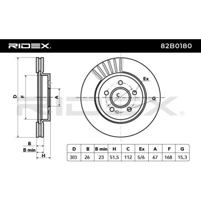 Brake Disc RIDEX 82B0180 82B0180 - photo 5