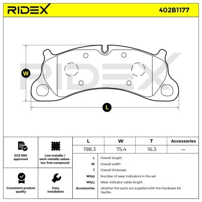 Brake Pads Set RIDEX 402B1177 402B1177 - photo 6