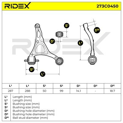 Control Arm RIDEX 273C0450 273C0450 - photo 8