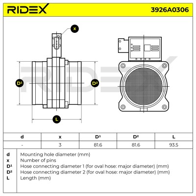 Air Mass Sensor RIDEX 3926A0306 3926A0306 - photo 7