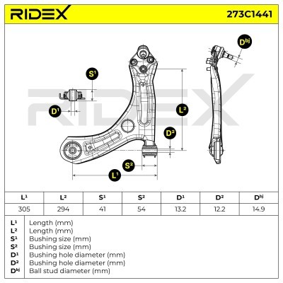 Control Arm RIDEX 273C1441 273C1441 - photo 5