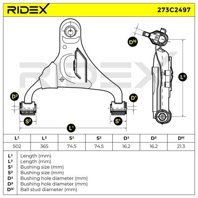 Control Arm RIDEX 273C2497 273C2497 - photo 8