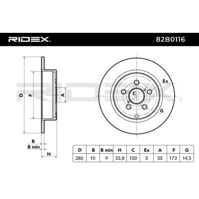 Brake Disc RIDEX 82B0116 82B0116 - photo 3