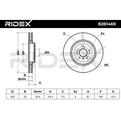 Brake Disc RIDEX 82B1469 82B1469 - photo 7