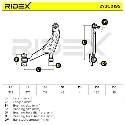 Control Arm RIDEX 273C0195 273C0195 - photo 3