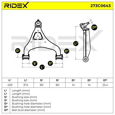 Control Arm RIDEX 273C0643 273C0643 - photo 6