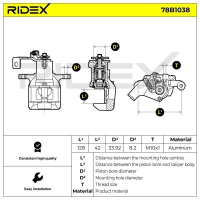 Brake Caliper RIDEX 78B1038 78B1038 - photo 6