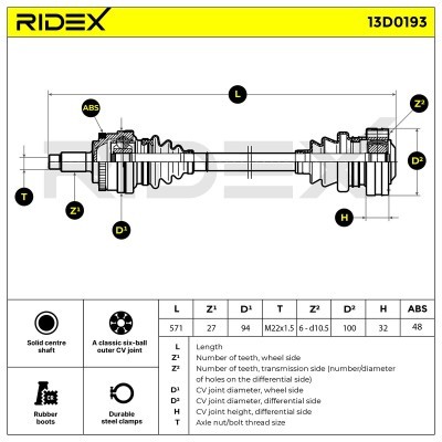 Drive Shaft RIDEX 13D0193 13D0193 - photo 4