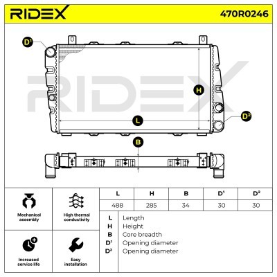 Radiator, Engine Cooling RIDEX 470R0246 470R0246 - photo 7