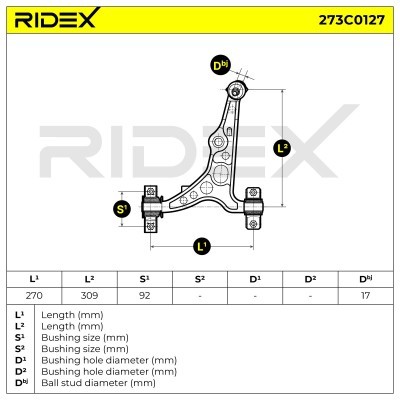 Control Arm RIDEX 273C0127 273C0127 - photo 4