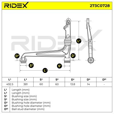 Control Arm RIDEX 273C0728 273C0728 - photo 7