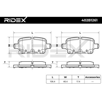 Brake Pads Set RIDEX 402B1261 402B1261 - photo 6