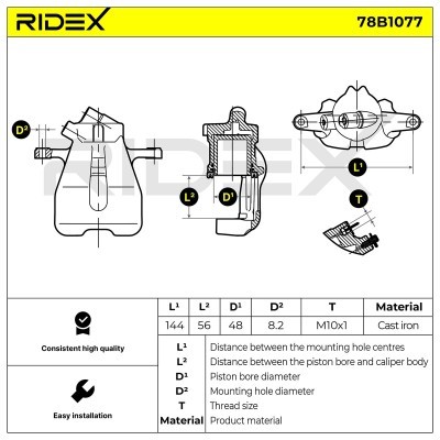 Brake Caliper RIDEX 78B1077 78B1077 - photo 5