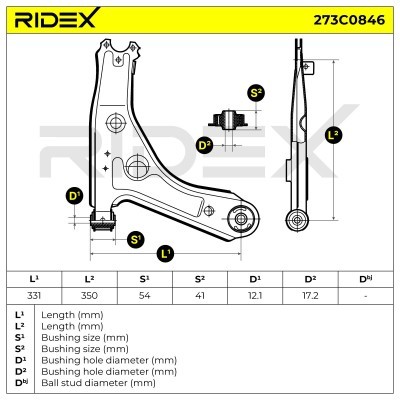 Control Arm RIDEX 273C0846 273C0846 - photo 5