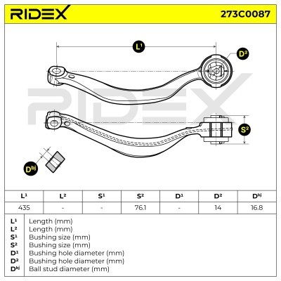 Control Arm RIDEX 273C0087 273C0087 - photo 10