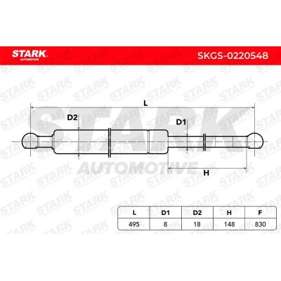 Gas Spring, boot-/cargo area Stark SKGS-0220548 SKGS-0220548 - photo 5