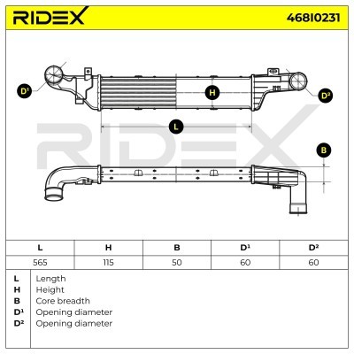 Intercooler, Charger RIDEX 468I0231 468I0231 - photo 5