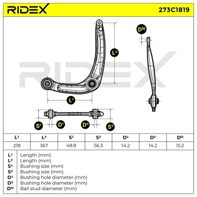 Control Arm RIDEX 273C1819 273C1819 - photo 8