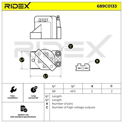 Ignition Coil RIDEX 689C0133 689C0133 - photo 2