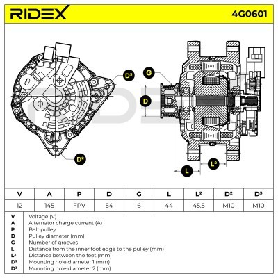 Alternator RIDEX 4G0601 4G0601 - photo 5