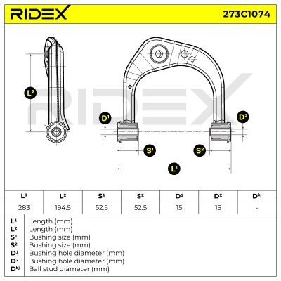 Control Arm RIDEX 273C1074 273C1074 - photo 6