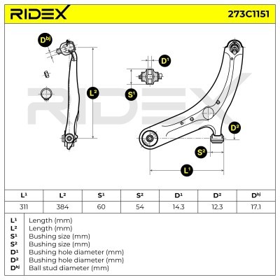 Control Arm RIDEX 273C1151 273C1151 - photo 7