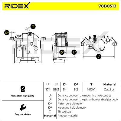 Brake Caliper RIDEX 78B0513 78B0513 - photo 5