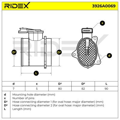 Air Mass Sensor RIDEX 3926A0069 3926A0069 - photo 8