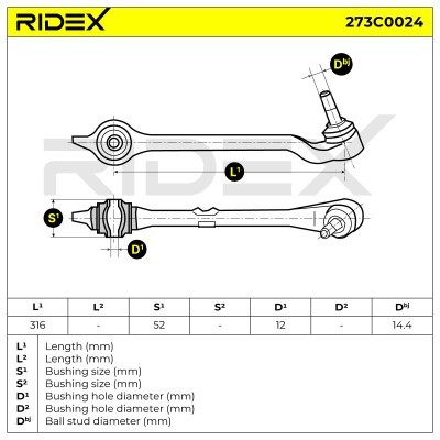 Control Arm RIDEX 273C0024 273C0024 - photo 7