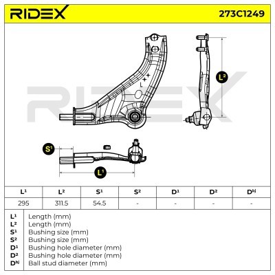 Control Arm RIDEX 273C1249 273C1249 - photo 6